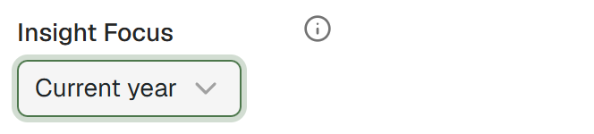 The Current year setting on the project setup screen