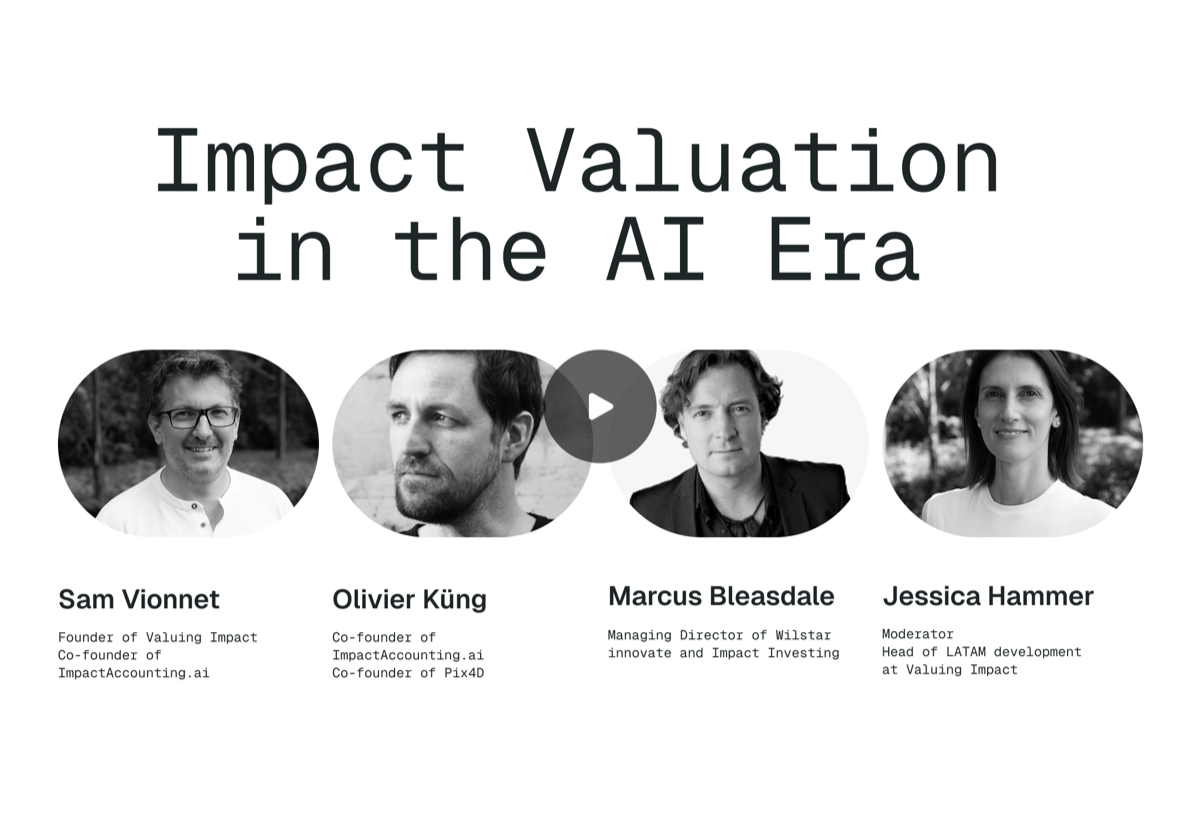 Impact Valuation in the AI Era webinar cover with the speakers