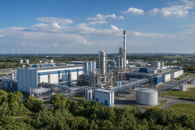 Factory buildings of an industrial plant